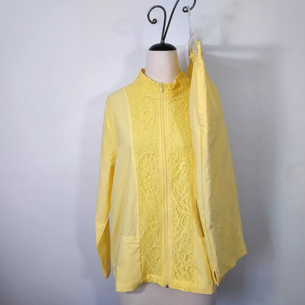 BonWorth Jacket Capri Pants 2 Piece Set Womens Size S SP Yellow Lightweight NWT